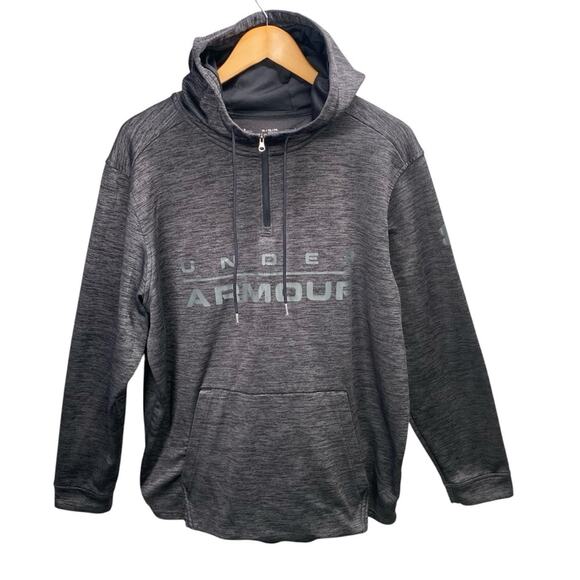 Under‎ Armour Hoodie Men Size XL Zip Up Hooded Sweatshirt Spellout Logo Athletic - Picture 1 of 15